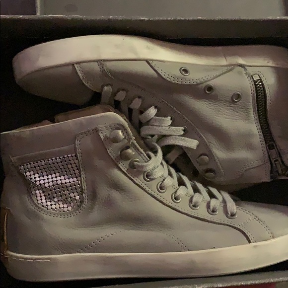 Grey high top brusque sneakers - Picture 7 of 8